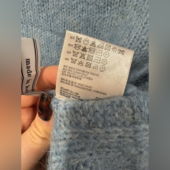 ANDERSSON BELL Roya Alpaca Puff Sleeve Sweater - Sky Blue - Picture 9 of 13